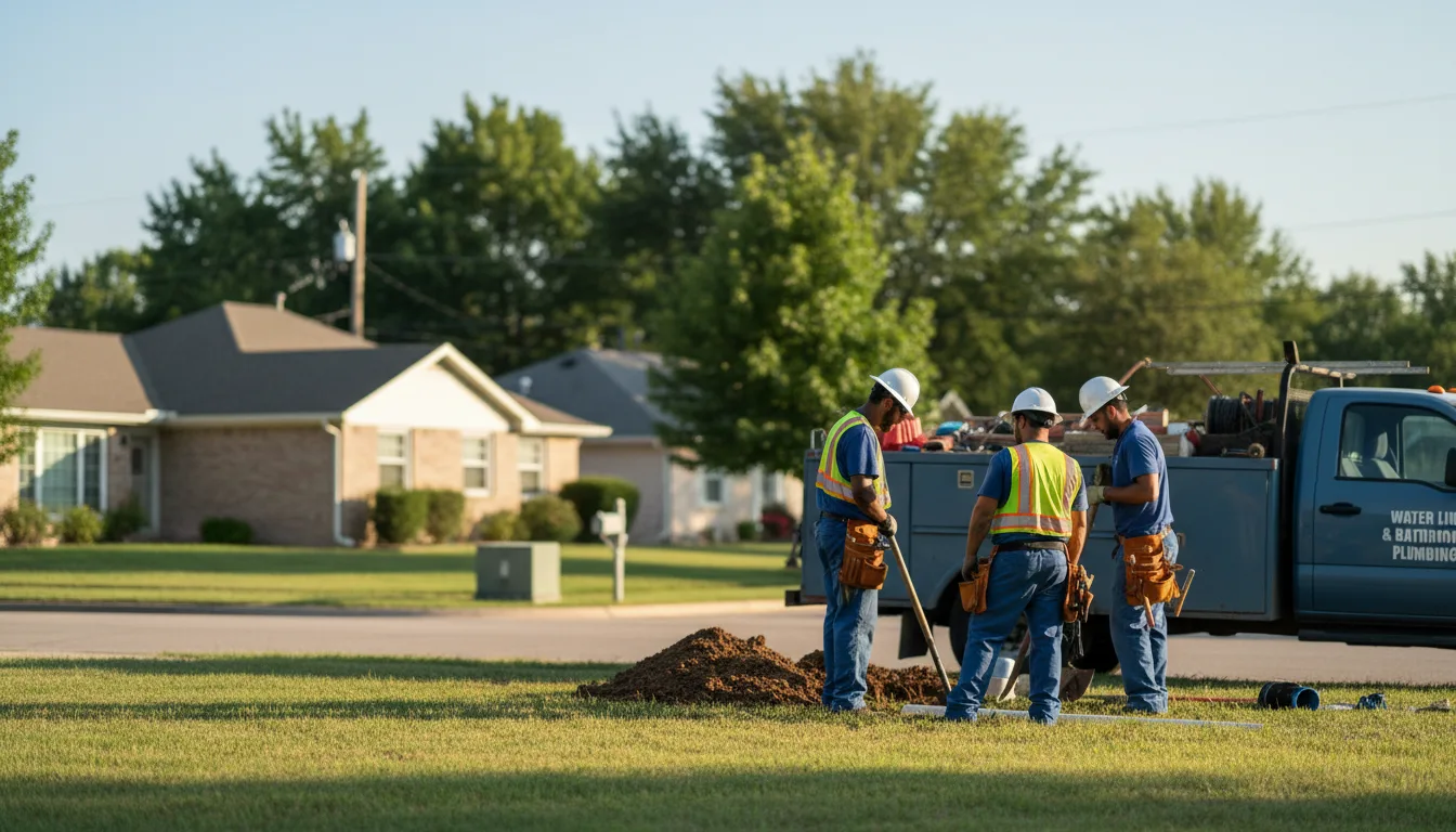 Residential water line and bathroom plumbing service in Wapanucka, OK